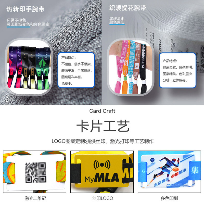 RFID智能織嘜腕帶RFID智能手環(huán)入場身份識別腕帶2